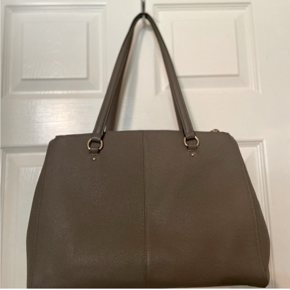 Coach Stanton Carryall Leather Purse- Taupe